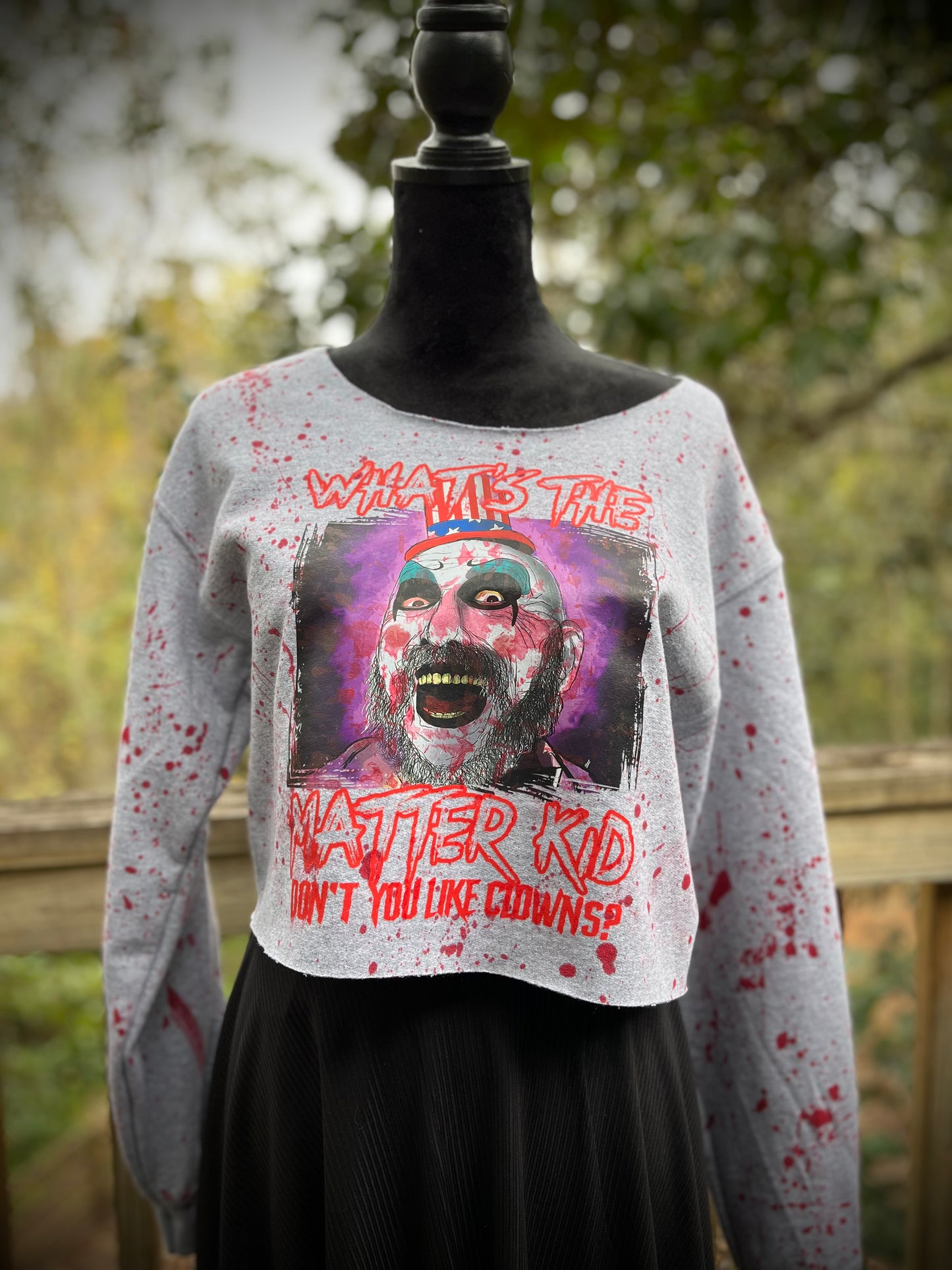 What’s the Matter Kid Splattered Cropped Crewneck