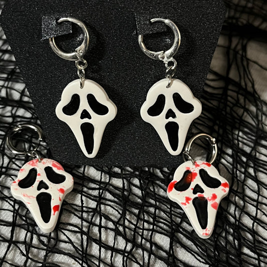 Ghostface Clay Earrings