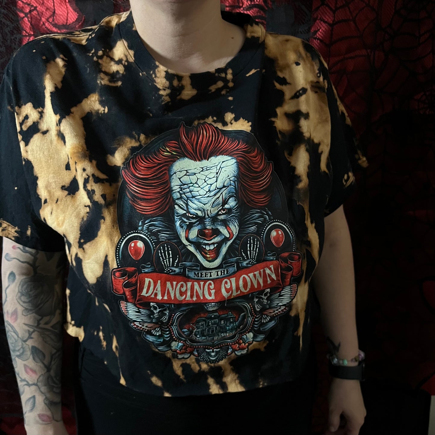 Dancing Clown Bleached Cropped Tee